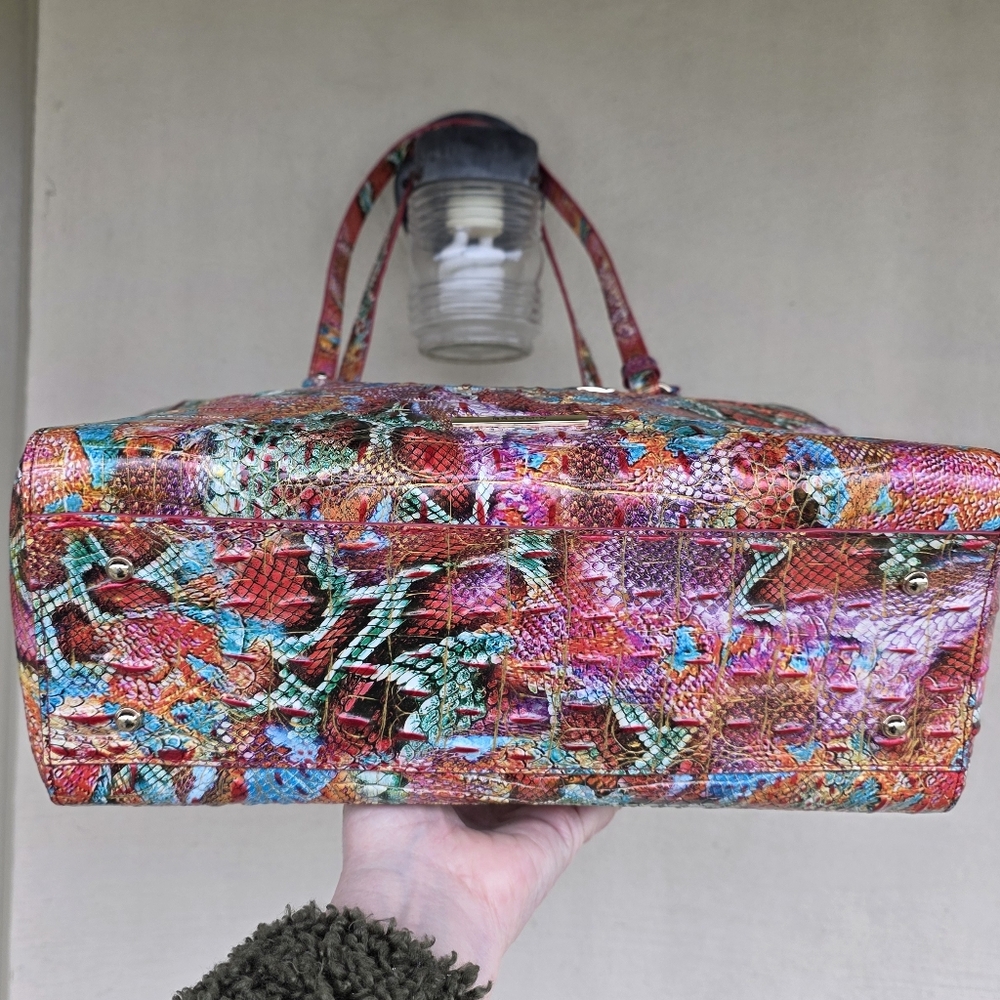 NWT BRAHMIN APRIL RESERVOIR MELBOURNE CROC EMBOSSED LEATHER TOTE BAG - Picture 11 of 16